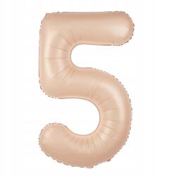 PartyPal Fólia lufi 5-ös szám Beige Karamell Barna 100cm nagy héliumos lufi
