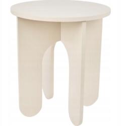  Fa Kiegészítő Asztal 40 × 40 × 45 cm Fehér, Stílusos, Természetes (3209059)