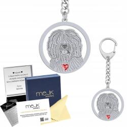 Mejk Jewellery Ezüst kulcstartó kutyával Spanyol Kutya Bizonyíték 925 Nő Gravírozás Ingyenes (breloczek z psem Hiszpański Pies Dowodny)