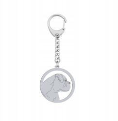 Mejk Jewellery Bullmastiff Ezüst kulcstartó Kulcstartó 925 Ajándék Gravírozás Ingyenes (BE R526-jasny)