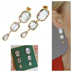 Xuping 400b Fülbevaló arany sebészeti acél hírességek lógó kristályok