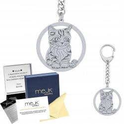 Mejk Jewellery Ezüst kulcstartó Munchkin macska 925 Ékszer Ajándék Gravírozás Ingyenes (breloczek do kluczy z Kot Munchkin)