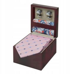  Ajándék szett férfiaknak rózsaszín színben: nyakkendő párnahuzat (SK01)