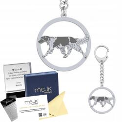 Mejk Jewellery Kulcstartó Ezüst Kicsi Münsterländer 925 Ajándék Ékszer Női Gravírozás (Brelok z Mały Münsterländer)