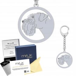 Mejk Jewellery Ezüst kulcstartó kutyával Schnauzer Ezüst 925 Ékszer Gravírozás Ingyenes (Sznaucer - Schnauzer)