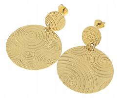 Xuping 879b Arany színű, lógós fülbevaló sebészeti acélból, celebstílus