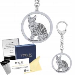 Mejk Jewellery Ezüst kulcstartó Bengáli macska 925 Ajándék Ékszer Gravírozás Ingyenes (brelok srebrny do kluczy z Kot Bengalski)
