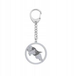 Mejk Jewellery Ezüst kulcstartó kutyával Walesi terrier 925 Ékszer Gravírozás Ingyenes (Terier Walijski)