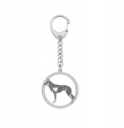 Mejk Jewellery Ezüst kulcstartó ausztrál kelpie kutyával, 925-ös, női, Ingyenes gravírozással (BRELOK AUSTRALIAN KELPIE)