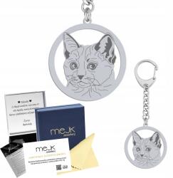 Mejk Jewellery Ezüst kulcstartó Thai macska 925 Ékszer Ajándék Gravírozás Ingyenes (gadżet do kluczy z Kot Thai)