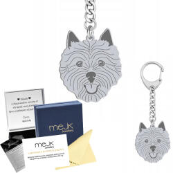 Mejk Jewellery Kulcstartó Ezüst 925 kutya Norwich terrier ékszer Ajándék Gravírozás (Breloczek na urodziny z Norwich Terrier)