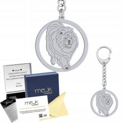 Mejk Jewellery Kulcstartó Ezüst Chow Chow 925 Ajándék Nő Dedikálás Gravírozás Ingyenes (BE R847)