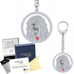 Mejk Jewellery Ezüst kulcstartó Dél-Orosz juhászkutya mártás 925 Gravírozás (BRELOCZEK DO KLUCZY)