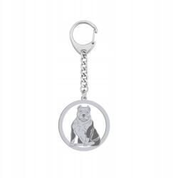 Mejk Jewellery Kulcstartó American Bully Ezüst 925 Ajándék Nő Gravírozás Ingyenes (BRELOK DO SMYCZY Z American Bully)