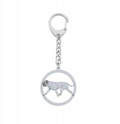 Mejk Jewellery Ezüst kulcstartó kutyával English Mastiff 925 Nő Ajándék Ékszer Gravírozás (Brelok z Mastifem Angielskim)