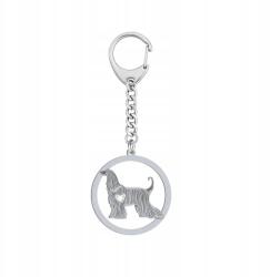 Mejk Jewellery Ezüst kulcstartó Afghan Hound 925 Ajándék kulcstartó Gravírozás Ingyenes (BRELOK CHART AFGAŃSKI)