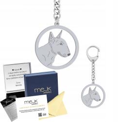Mejk Jewellery Bulterier Miniatűr Ezüst kulcstartó 925 Ajándék Gravírozás Ingyenes (BE R407)