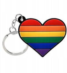  Szivárvány szív kulcstartó Lgbt ajándék színes büszkeség kellék kulcstartó medál (00982)