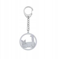 Mejk Jewellery Ezüst kulcstartó Munchkin macska 925 Ékszer Ajándék Gravírozás Ingyenes (brelok do kluczy z Kot Munchkin)