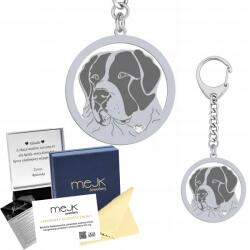 Mejk Jewellery Ezüst kulcstartó közép-ázsiai juhászkutyával, 925-ös ékszer, gravírozható (brelok z psem Owczarek Środkowoazjatycki)