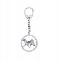 Mejk Jewellery Akita Amerikai kulcstartó Ezüst925 Ajándék Gravírozás Ingyenes (BE R863)