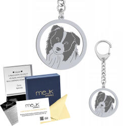Mejk Jewellery Kulcstartó Border Collie Ezüst925 Ajándék Kulcstartó Gravírozás Ingyenes (BE R680)