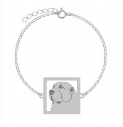 Mejk Jewellery Ezüst karkötő kutyával Közép-ázsiai juhászkutya 925 Ékszer Gravírozás (bransoletka z psem Owczarek Środkowoazjatycki)
