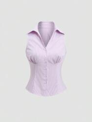 Shein T23411 Shein Csíkos Galléros Felső (6) S