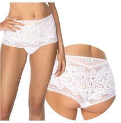 Róża Gizela fehér, magas derekú, karcsúsító csipke rövidnadrág XL-es méretben