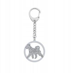 Mejk Jewellery Ezüst kulcstartó Pumi kutyával 925 Ajándék Nő Dedikálás Gravírozás Ingyenes (PUMI)