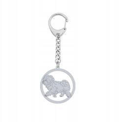 Mejk Jewellery Ezüst kulcstartó bolognai fajtájú kutyával 925 Ékszer Ajándék Gravírozás Ingyenes (BRELOK BOLOŃCZYK)