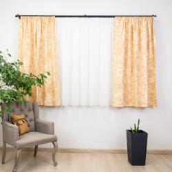 Hiko Set 2 draperii scurte din bumbac, Hiko Nostalgie Garden Wheat, taupe deschis cu rejansa Premium creion de 6, 5cm cu 2 benzi de prindere (100007664)