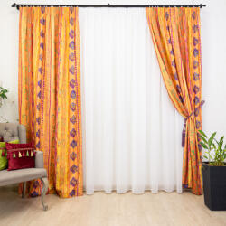 Hiko Set 2 draperii Hiko Nostalgie Garden Africa orange bumbac , cu rejansa Premium creion de 6, 5cm (100007574)