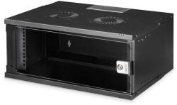 ASSMANN Rack Digitus Cabinet metalic Digitus, 19" 4U, 240x540x400mm, cu usi din sticla, negru, nemontat (DN-49201)