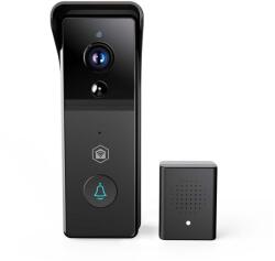 Nedis WIFICDP21BK - Sonerie video cu senzor, baterie 4400 mAh, Full HD 1296p, IP44, Wi-Fi Tuya (NE0823)