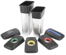 Vileda Geo 55 l szelektív, műa. , alu. borítású fedél nélküli hulladékgyűjtő (VIL137728)