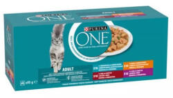 ONE ADULT 40x85g csirkével/marhával/báránnyal/tengeri hallal szószban nedves macskaeledel4