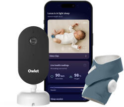 Owlet Dream Duo szett - Owlet Dream Sock Okos babazokni 0-18 hónapig (Éjkék) + Owlet Dream Sight kamera (810099091281)