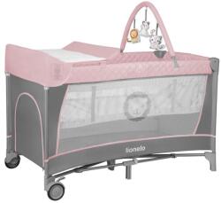 LIONELO Flower 2in1 utazóágy - Flamingo Flamingo