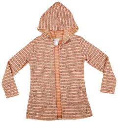 Asti Lányka kapucnis kötött kardigán nyers barack csíkkal