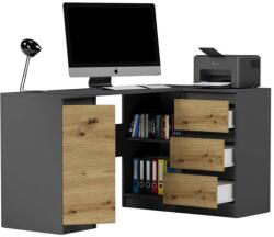 Mobene Modern Sarok Számítógépasztal N12 - Antracit - Artisan Tölgy - fizz