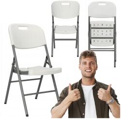 SONGMICS Springos összecsukható szék, 150kg, 86x46x53, 5cm, fehér (GF0109)