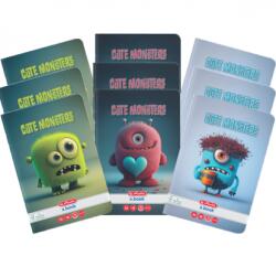 Herlitz Caiet A5, 48 file, dictando, Cute Monster, 10 buc/set, Herlitz PCKHZ9495340