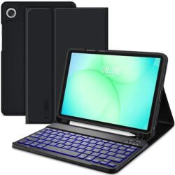 Tech-Protect Sc Pen + Keyboard oldalra nyíló kitámasztható mappa tok ceruza tartóval billentyűzettel Samsung Galaxy Tab A9+ / Tab A11+ fekete SP113122 (SP113122)