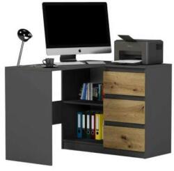 Mobene Modern Sarok Számítógépasztal N4 - Antracit - Artisan Tölgy