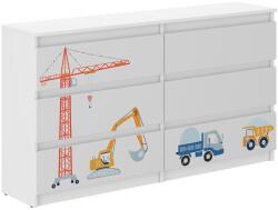  Ifjúsági 6 Fiókos Komód 140 cm - Járgányok