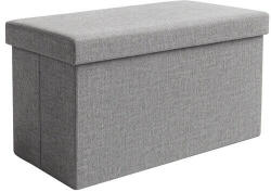 Ruhhy Összecsukható Tároló Puff - Szürke, 76x38x38cm (5900779957626)
