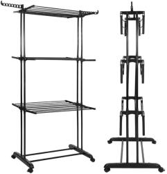 Springos 3 szintes guruló ruhaszárító állvány, 17m, 10kg (HA0209) Ruhaszárító