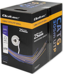 Qoltec Cablu De Retea Utp Qoltec Cat6 305m Pvc Gri Cat6 Utp 305 m Pvc Gri Destinat Instalarilor Interioare Transmiterea Datelor Si Energiei (50359)