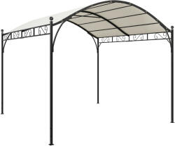Outsunny Pergolă Gazebo 3x3 m cu Acoperiș Arcuit, din Metal și Poliester 180g/m2, Alb Crem